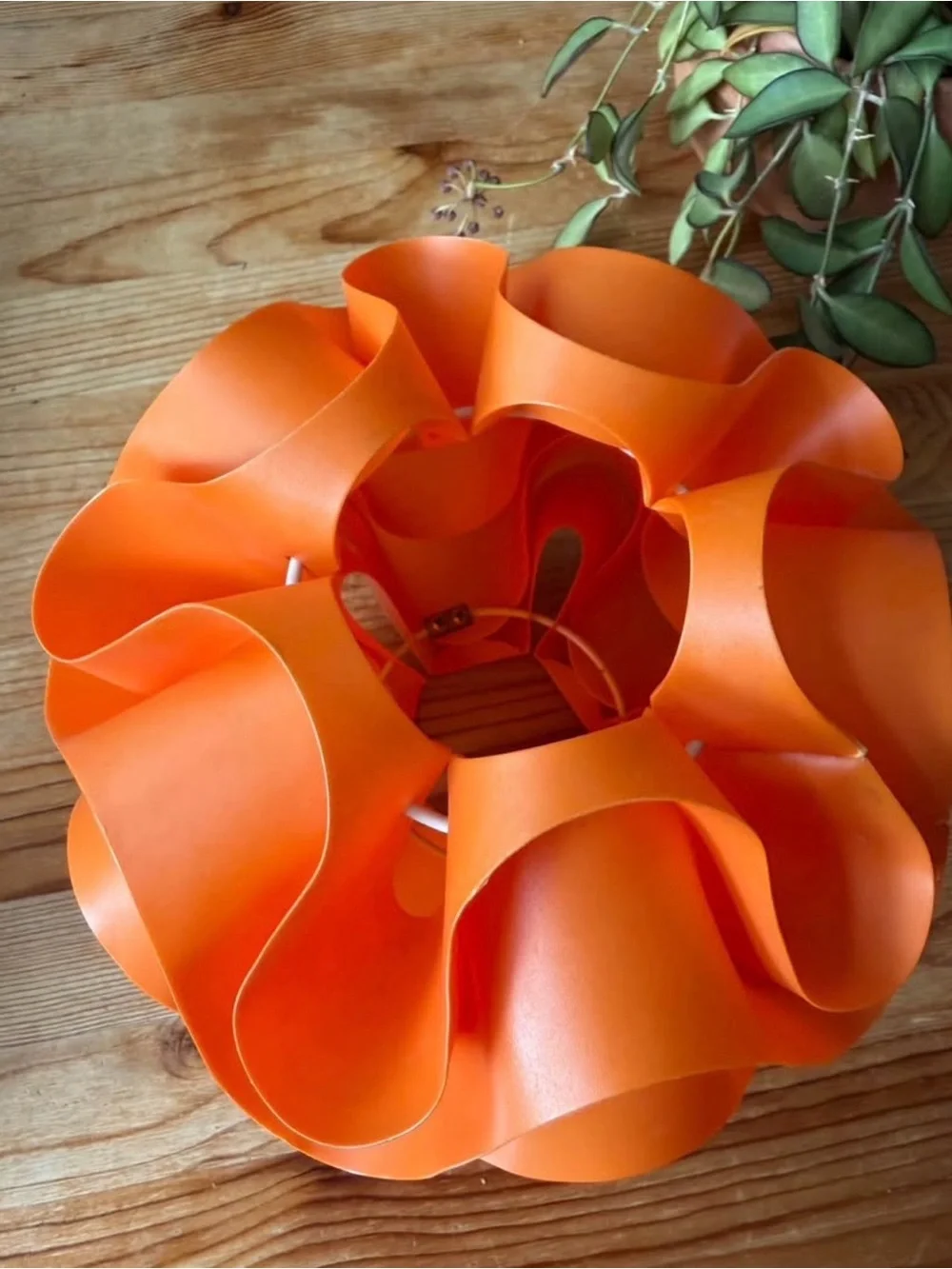 Vintage MCM Wavy Swag Pendant Lamp Shade